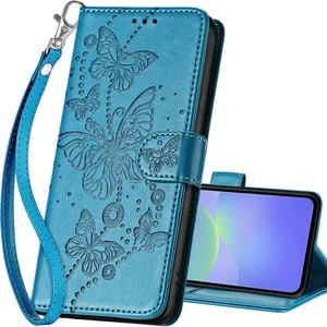 for Samsung Galaxy A37 / A36 5G Wallet case, Blue-Butterfly | 3 Card Holders, Kickstand, Shockproof TPU Shell, PU Leather, Magnetic Closure, Protective Flip Folio Cover, Women for Samsung Galaxy A37 / A36 5G Wallet case, Blue-Butterfly | 3 Card Holders, Kickstand, Shockproof TPU Shell, PU Leather, Magnetic Closure, Protective Flip Folio Cover, Women