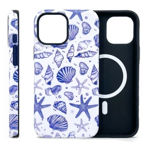 Compatible for iPhone 13 Pro Max Case, Coastal Beach Summer Blue Ocean Seashell Aesthetic Protective Phone Case (for iPhone 13 Pro Max), RUI-97A-A Compatible for iPhone 13 Pro Max Case, Coastal Beach Summer Blue Ocean Seashell Aesthetic Protective Phone Case (for iPhone 13 Pro Max), RUI-97A-A