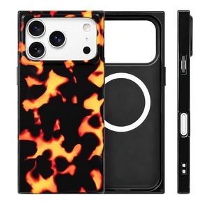 Magnetic Tortoise Shell Phone Case for iPhone 18 Pro Max/17 Pro Max | Compatible with Magsafe Rectangle Glossy Leopard Pattern Luxury Amber Edge Flexible Protective Cover Girly for Women Girls Magnetic Tortoise Shell Phone Case for iPhone 18 Pro Max/17 Pro Max | Compatible with Magsafe Rectangle Glossy Leopard Pattern Luxury Amber Edge Flexible Protective Cover Girly for Women Girls