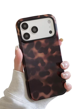 for iPhone 17 Pro Case Tortoise Shell Phone Case Brown | Amber Leopard Cheetah Print Hard PC + Soft TPU Shockproof Protective Cover for Women Girls (Brown)