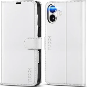 Wallet Case for iPhone 16 (6.1") 2024, 4 Card Slots, White | RFID Blocking, Viewing Stand, Shockproof TPU Shell, PU Leather, Magnetic Closure, Protective Folio Flip Cover Wallet Case for iPhone 16 (6.1") 2024, 4 Card Slots, White | RFID Blocking, Viewing Stand, Shockproof TPU Shell, PU Leather, Magnetic Closure, Protective Folio Flip Cover