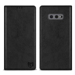 for Samsung Galaxy S10e Wallet Case Strong Magnetic 5.8 inch,Black | PU Leather,RFID Blocking,Credit Card Holder, Kickstand,Shockproof TPU Shell,For women and men, Flip Phone Case Cover