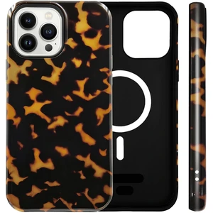 Cute Magnetic Tortoise Shell Phone Case for iPhone 14 Plus, Amber | Compatible with MagSafe, Dual-Layer Shock Protection(Hard PC + Silicone) - Aesthetic Protective Phone Cover for Women Girl