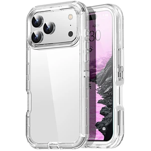 for iPhone 17 Pro Max Case Clear 3 in 1 Heavy Duty Drop Protection Full Body Rugged Shockproof/Dust Proof 3-Layer Military Protective Tough Durable Cover for iPhone 17 Pro Max 6.3"_910