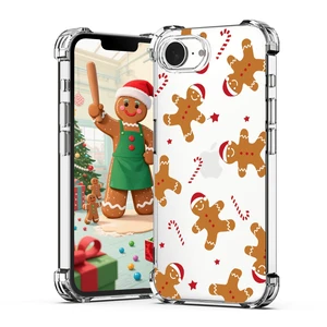 for iPhone 17e Christmas Case for iPhone 16e Cute Case Gingerbread Man Designed Phone Cover Soft Bumper Shockproof Protective Mobile Shell - Gingerbread Man Clear