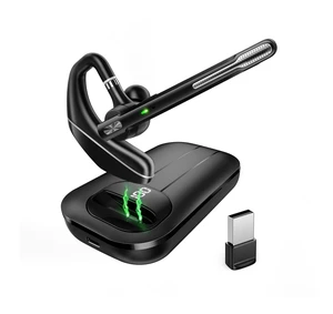 Bluetooth Headset V5.3, Wireless Earpiece with 1000mAh Charging Case, 96H Talktime, Hands Free Noise Canceling Headphones with Dual-Mic for Cell Phones Computer, Trucker Home Office Work
