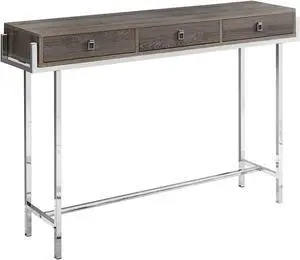 Monarch Specialties 48"L Accent Console Table with 3 Drawers - Dark Taupe