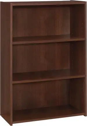Monarch Specialties 36"H Contemporary Space-Saving Design 3-Shelf Bookcase - Cherry