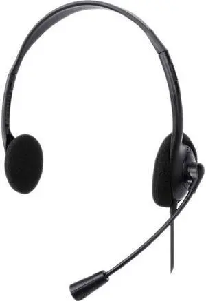 Manhattan Stereo USB Headset - Stereo - USB Type A - Wired - 32 Ohm - 20 Hz - 20 kHz - Over-the-head - Binaural - Supra-aural - 4.92 ft Cable - Uni-directional Microphone - Black