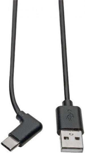 Tripp Lite USB 2.0 USB A to USB C M/M Right-Angle Hi-Speed Cable U038006CRA