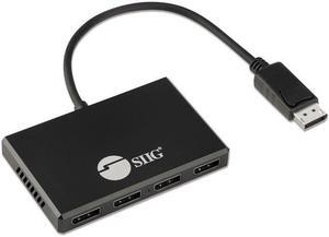 4 Port DisplayPort 1.4 to DisplayPort MST Hub Splitter - 32.4Gbps Bandwidth - Supports 4K HDR and HDCP 2.2