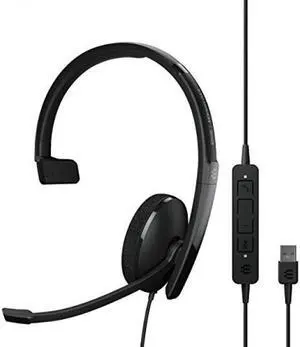 EPOS | Sennheiser Adapt 130 USB II (1000913) - Wired, Single-Sided, UC Optimized Headset with USB Connectivity - Superior Sound - Enhanced Comfort, Call Control - Black