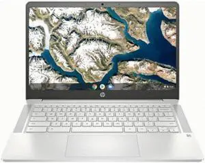 HP Chromebook 14a-na0010ds 14" HD Touch Laptop Intel Celeron N4020 1.1 GHz up to 2.8 GHz 4GB LPDDR4-2400 SDRAM 128GB eMMC Intel UHD Graphics 600 Chrome OS - 9PF29UA