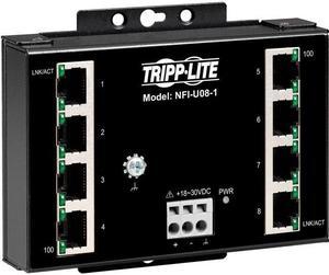 Tripp Lite NFI-U08-1 Ethernet Switch - 8 Ports - Fast Ethernet - 10/100Base-T - TAA Compliant - 2 Layer Supported - 4 W Power Consumption - Twisted Pair - DIN Rail Mountable, Wall Mountable - 3 Year L