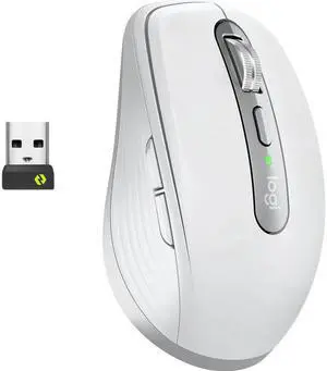 Logitech MX Anywhere 3 for Business – Wireless Mouse, Compact, Ultrafast, Any Surface Tracking, Rechargeable, Logi Bolt Technology, Bluetooth, Windows/Mac/iPad OS - Pale Gray