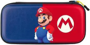 Power Pose Mario Slim Deluxe Travel Case - Super Mario Edition - Integrated Stand - Compatible with Nintendo Switch, Switch Lite, and OLED - Nylon Wrist Strap - Unique console lift strap