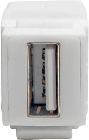 Tripp Lite USB 2.0 All-in-One Keystone/Panel Mount Coupler (F/F), White (U060-000-KP-WH)