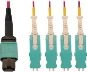 Tripp Lite N845-02M-4S-MG Fiber Optic Network Cable - 6.56 ft Fiber Optic Network Cable for Network Device, Patch Panel, Switch, Transceiver - First End: 1 x MTP/MPO Female Network - Second End: 8 x S