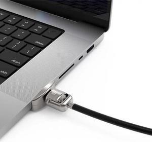 Compulocks Ledge Lock Adapter for MacBook Pro 16" M1 & M2 with Keyed Cable Lock Silver