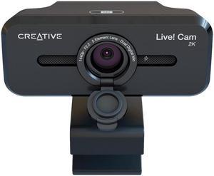 Creative Live! Cam Sync V3 2K QHD USB Webcam with 4X Digital Zoom (4 Zoom Modes from Wide Angle to Narrow Portrait View), Privacy Lens, 2 Mics, for PC and Mac - 2560 x 1440 Video - CMOS Sensor - 4x Di