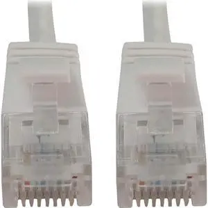Tripp Lite Cat6a 10G Snagless Molded Slim UTP Ethernet Cable (RJ45 M/M), PoE, White, 7 ft. (2.1 m) - 7 ft Category 6a Network Cable for Network Device, Server, Switch, Router, Hub, Printer, Computer, Tripp Lite Cat6a 10G Snagless Molded Slim UTP Ethernet Cable (RJ45 M/M), PoE, White, 7 ft. (2.1 m) - 7 ft Category 6a Network Cable for Network Device, Server, Switch, Router, Hub, Printer, Computer,