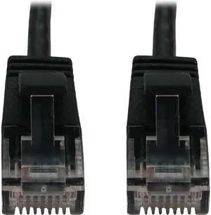 Tripp Lite Cat6a 10G Snagless Molded Slim UTP Ethernet Cable (RJ45 M/M), PoE, Black, 6 in. (15 cm) - 6" Category 6a Network Cable for Network Device, Server, Switch, Router, Hub, Printer, Compute