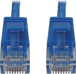 Tripp Lite Cat6a 10G Snagless Molded Slim UTP Ethernet Cable (RJ45 M/M), PoE, Blue, 6 in. (15 cm) - 6" Category 6a Network Cable for Network Device, Server, Switch, Router, Hub, Printer, Computer