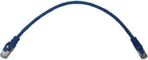 Tripp Lite Cat6a 10G Snagless Shielded Slim STP Ethernet Cable (RJ45 M/M), PoE, Blue, 1 ft. (0.3 m) - 1 ft Category 6a Network Cable for Network Device, Server, Switch, Router, Hub, Printer, Computer,
