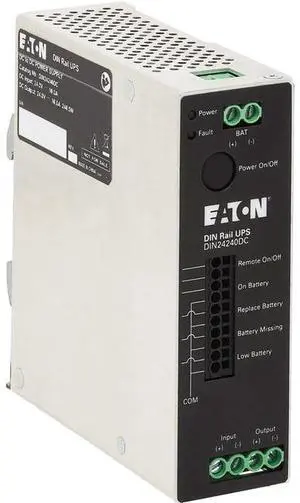 Eaton 240W 24V DC DIN Rail Industrial UPS - Hardwire Input/Output - DIN Rail UPS - 10 Minute Stand-by - 24 V DC Input - 24 V DC Output - Single Phase - LED Display - 1 x Hardwired