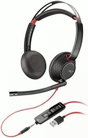 Poly Blackwire 5220 Headset - Stereo - USB Type C, USB, Mini-phone (3.5mm) - Wired - 32 Ohm - 20 Hz - 20 kHz - On-ear - Binaural - Supra-aural - 7.12 ft Cable - Noise Cancelling Microphone - Noise Can