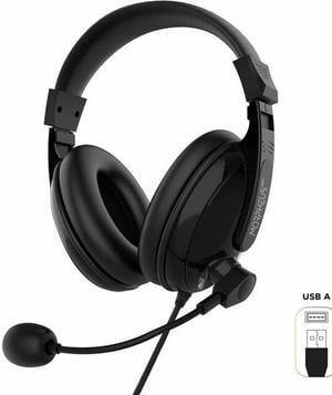 Morpheus 360 Deluxe Multimedia Stereo USB Headset - Adjustable Microphone - Lightweight Comfortable Design - Soft Eco Leather Ear Cushions - Over Ear - Black - HS3500SU