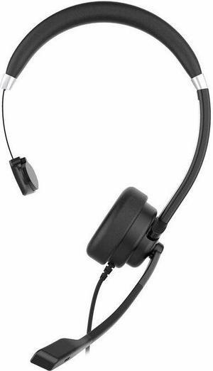 Morpheus 360 Connect USB Mono Headset with Boom Microphone - Noise Cancelling - Reversible Design - Protein Leather Ear Cushion - in-Line Volume Controls - Mute Button - Black - HS5200MU