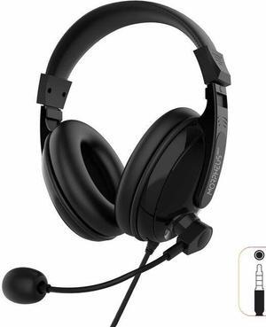 Morpheus 360 Basic Multimedia Stereo Headset - Adjustable Microphone - Lightweight Comfortable Design - Soft Eco Leather Ear Cushions - Over Ear - Black - HS3000S