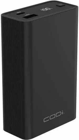 CODi 65W Laptop/Device Power Bank - For Notebook, Tablet, Headphone, Camera - 20000 mAh - 3.25 A - 9 V DC, 12 V DC, 5 V DC, 15 V DC, 20 V DC Output - 5 V, 9 V, 12 V, 15 V, 20 V Input - 2 x USB