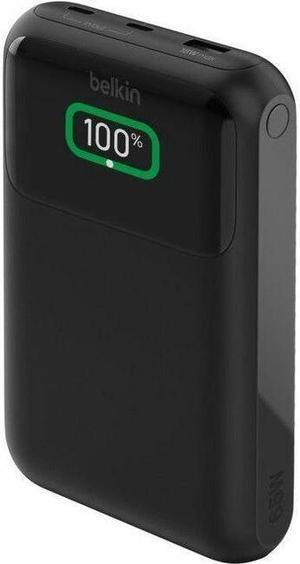 Belkin 65W 3-port USB Power Bank w/ Digital Display - 20K mAh - 2xUSB-C, 1xUSB-A - Portable Charger - w/ USB-C to USB-C Cable - Black - For Universal, Smartphone, Tablet PC, Notebook, iPad, iPad Pro,