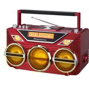 Studebaker SB2165R Avanti Bluetooth Boombox CD/AM-FM Radio/15W Subwoofer (Red) Studebaker SB2165R Avanti Bluetooth Boombox CD/AM-FM Radio/15W Subwoofer (Red)