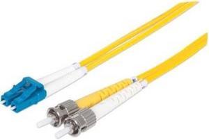 Intellinet Fiber Optic Patch Cable, Duplex, Single-Mode, LC/ST, 9/125 Âµm, OS2, 5.0 m (14.0 ft.), Yellow