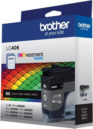 Brother LC406BKS INKvestment Ink 3000 Page-Yield Black