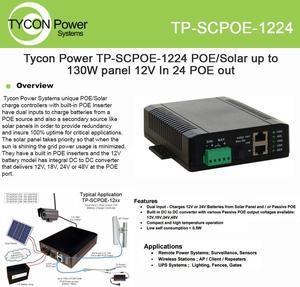 Tycon Power TP-SCPOE-1224 POE Solar Charge Cont. up to 130W panel Dual input