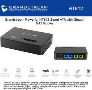 Grandstream HT812 2-port ATA with Gigabit NAT Router