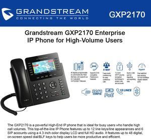 Grandstream GXP2170 -Enterprise IP Phone, 12 Line, Color Display -VoIP