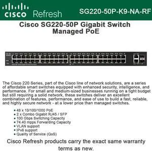 Cisco SG220-50P Refresh 50-port Gigabit PoE Smart Plus Switch