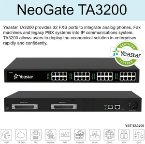 Yeastar YST-TA3200 NeoGate TA3200 - Analog VoIP Gateway Yeastar YST-TA3200 NeoGate TA3200 - Analog VoIP Gateway