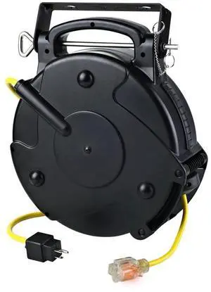 65 Foot Industrial Retractable Extension Cord Reel Heavy Duty 12/3 8665TFS