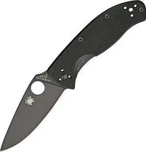 Spyderco Tenacious Black G-10 Black Blade Plainedge Knife C122GBBKP Spyderco Tenacious Black G-10 Black Blade Plainedge Knife C122GBBKP