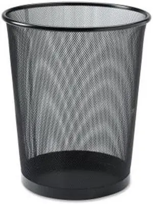 Lorell Round Waste Bin Steel Mesh 4.7 Gal. 12"x14-1/4" Black 52770