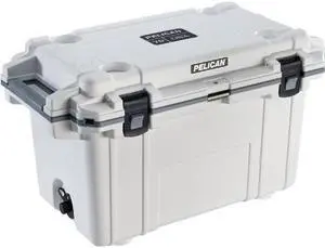 Pelican Elite Cooler, Cooler, White/Gray, Hard, 25.30" x 19.00" x 18.50" 30Q-1-WHTGRY