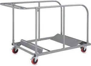 Lorell 65955 Round Planet Table Trolley Cart, 32.8" W x 52" D x 40.2" H, Steel, Charcoal - For 16 Devices