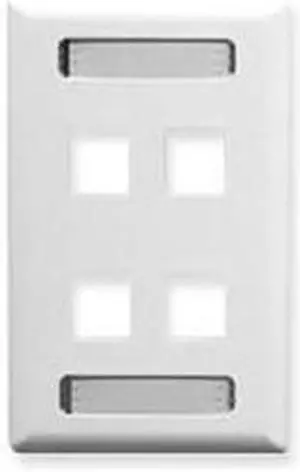 Icc ICC-IC107S04WH FACEPLATE, ID, 1-GANG, 4-PORT, WHITE