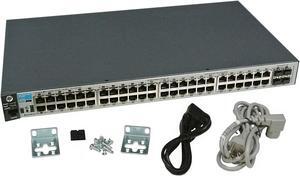HP 2530-48G Switch - 48 Ports - Manageable - 48 x RJ-45 - 4 x Expansion Slots - 10/100/1000Base-T - Rack-mountable, Wall Mountable, Desktop